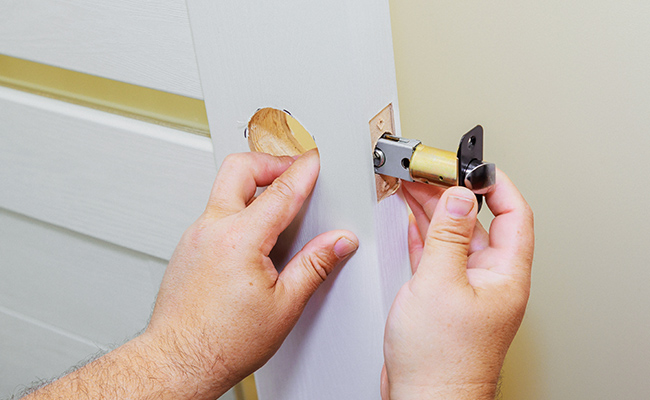 Office door lock installation